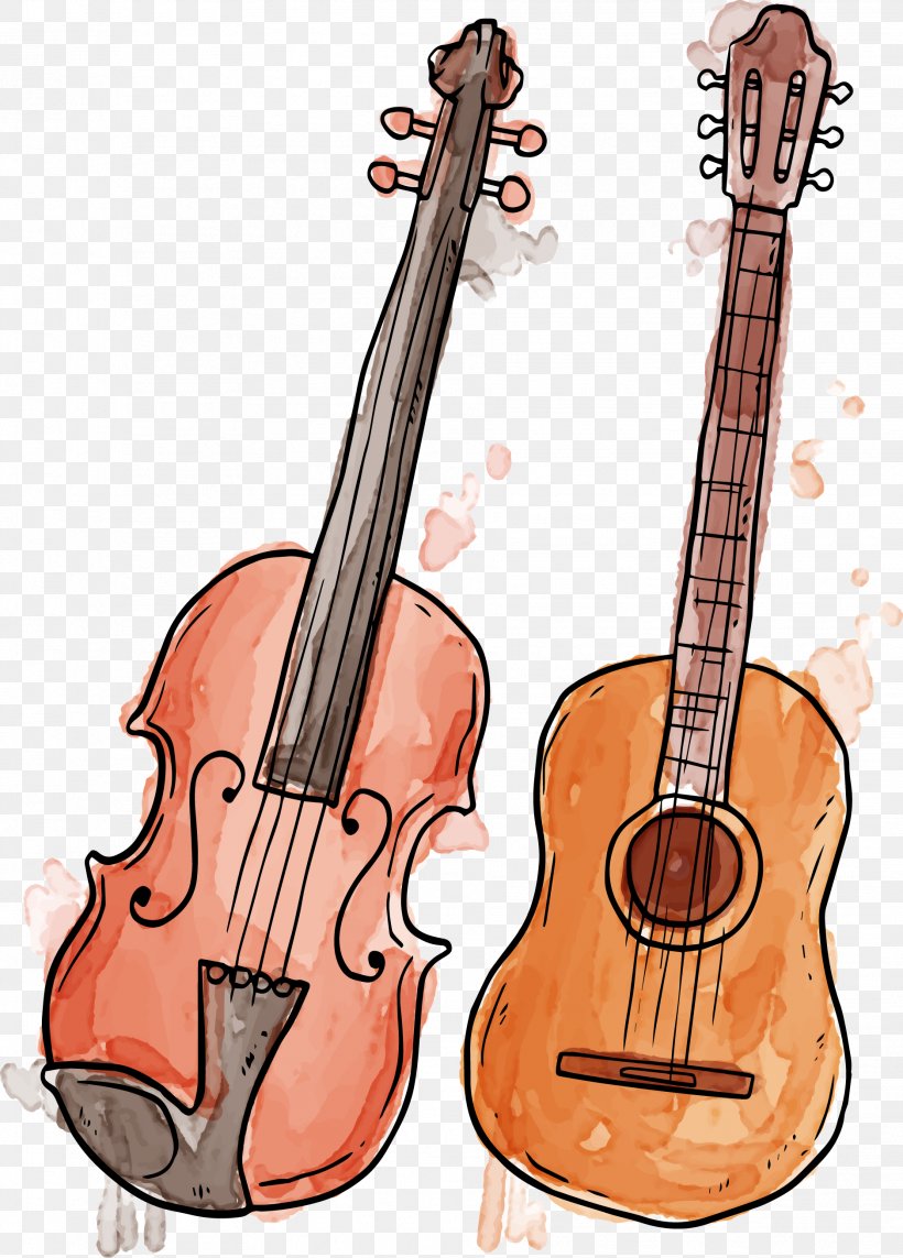 Musical Instrument Violin Watercolor Painting, PNG, 1878x2619px, Watercolor, Cartoon, Flower, Frame, Heart Download Free
