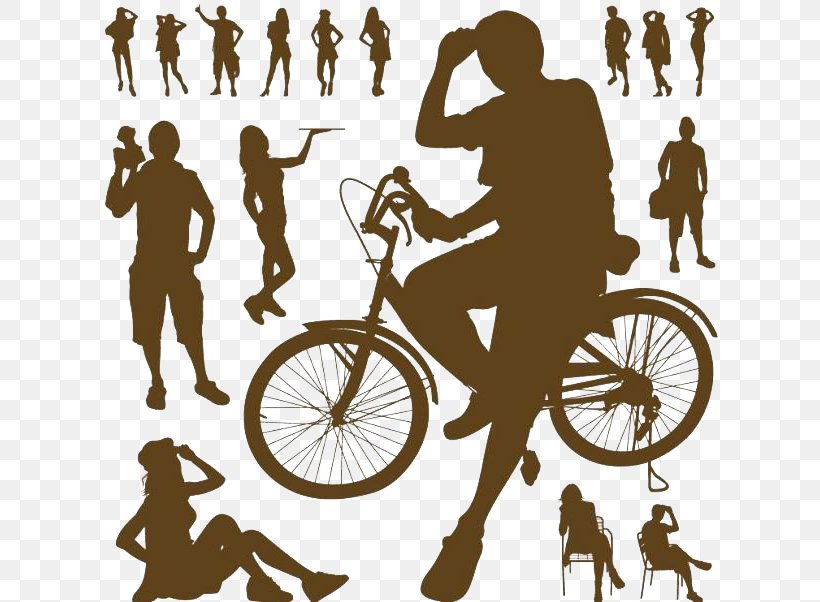 Silhouette Photography Royalty-free Clip Art, PNG, 650x602px, Silhouette, Bicycle, Bicycle Accessory, Cycling, Human Behavior Download Free