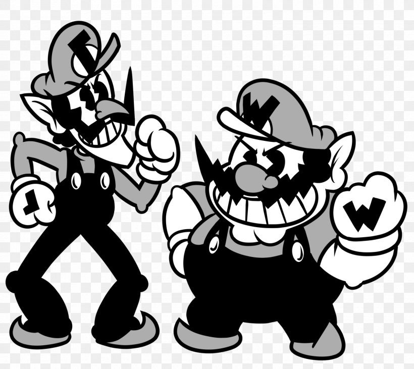 Mario Bros. Clip Art Cartoon Wario Comics, PNG, 1600x1428px, Mario Bros, Art, Black, Black And White, Cartoon Download Free