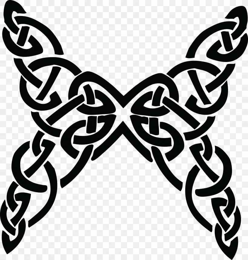 Celtic Knot Clip Art, PNG, 4000x4194px, Celtic Knot, Black And White, Butterfly, Fictional Character, Insect Download Free