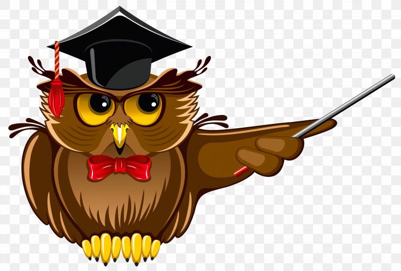 Owl Teacher Education Clip Art, PNG, 2878x1953px, Owl, Apng, Beak, Bird, Bird Of Prey Download Free