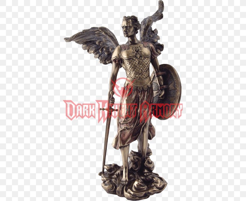 St. Michael Saint Michael Fighting The Dragon Statue Sculpture, PNG, 673x673px, Michael, Action Figure, Angel, Archangel, Bronze Download Free