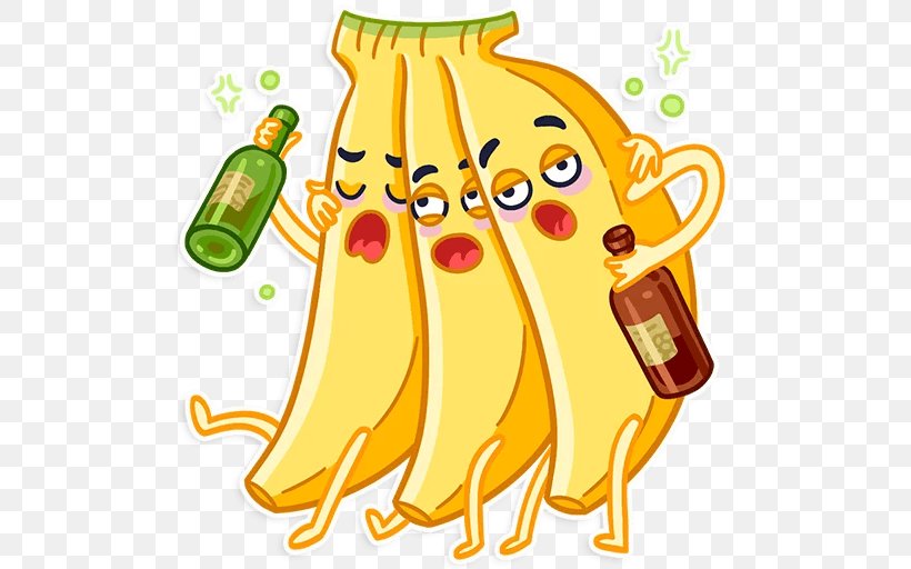 Fruit Telegram Banana Sticker Clip Art, PNG, 512x512px, Fruit, Area, Banana, Email, Facebook Messenger Download Free