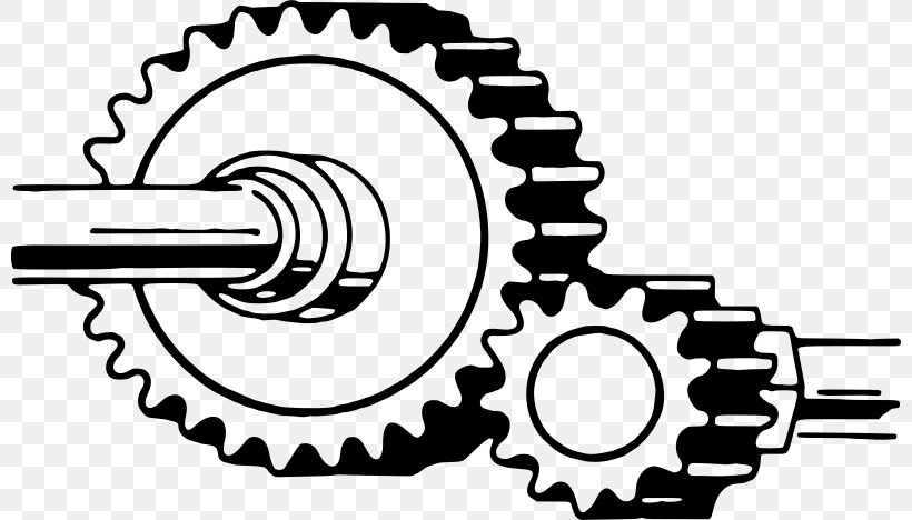 Gear Train Transmission Clip Art, PNG, 800x468px, Gear, Bicycle Drivetrain Part, Bicycle Part, Black And White, Computer Download Free