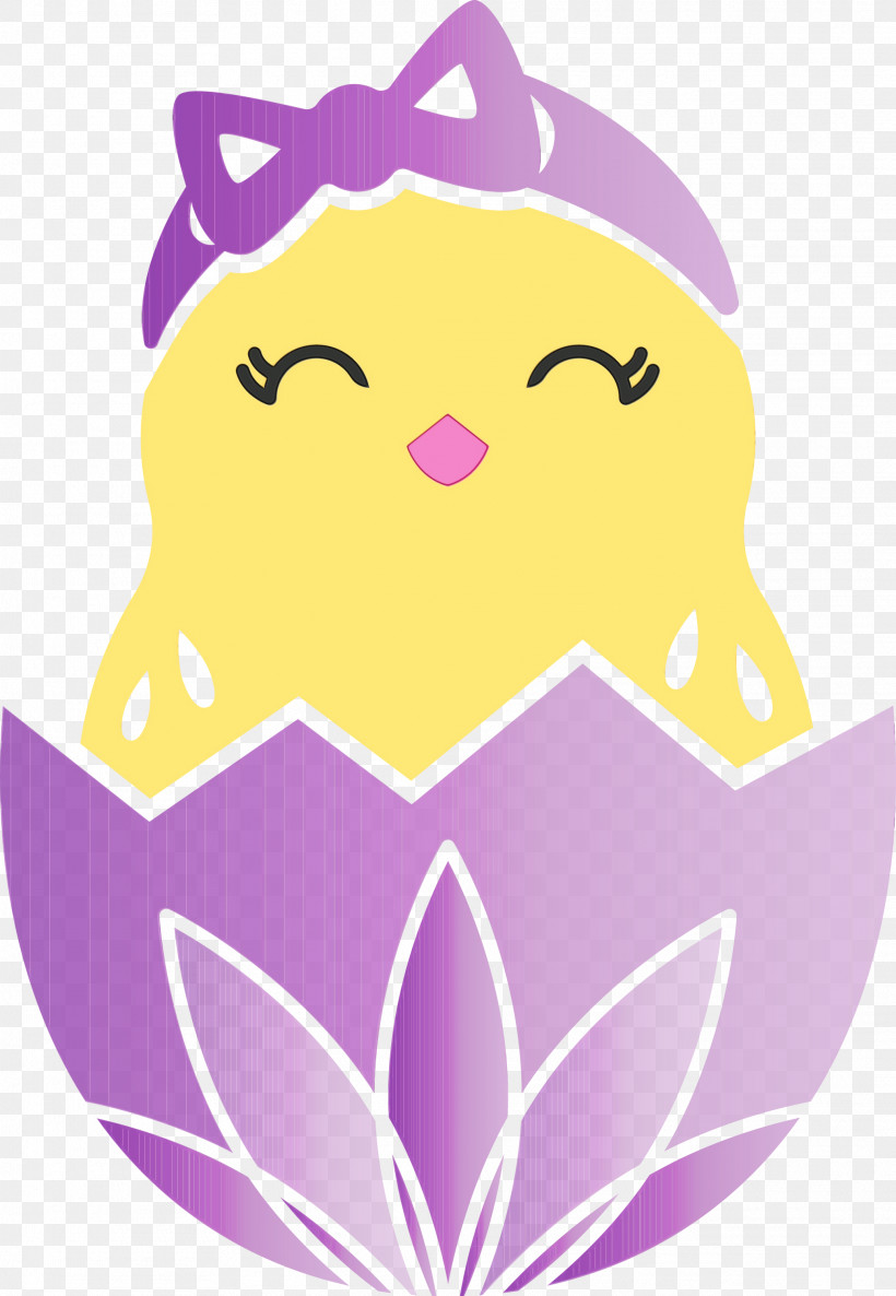 Purple Violet Cartoon Pink Lilac, PNG, 2073x3000px, Chick In Eggshell, Adorable Chick, Cartoon, Easter Day, Lilac Download Free