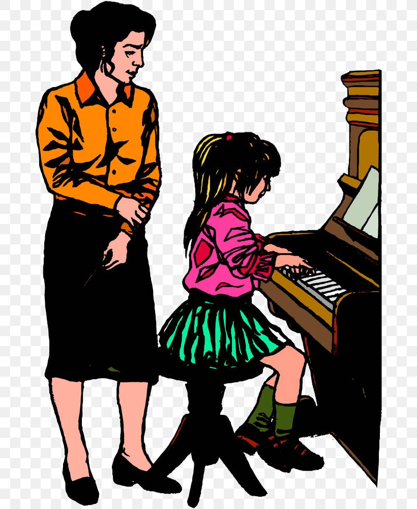 Student The Piano Lesson Teacher Clip Art, PNG, 684x1000px, Watercolor, Cartoon, Flower, Frame, Heart Download Free