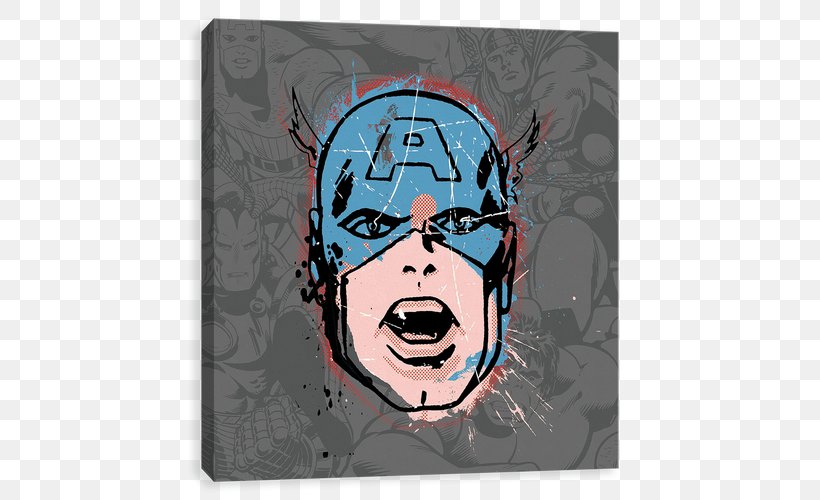 Captain America Wall Decal Cartoon Comics, PNG, 500x500px, Captain America, Cartoon, Character, Comics, Eyewear Download Free