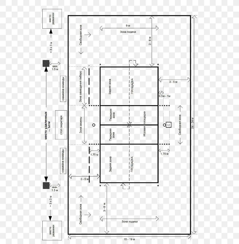 Floor Plan Technical Drawing Volleyball, PNG, 604x838px, Floor Plan, Area, Athletics Field, Black And White, Diagram Download Free