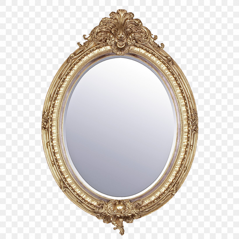Mirror Oval Makeup Mirror Bronze Brass, PNG, 2220x2221px, Mirror, Antique, Brass, Bronze, Interior Design Download Free