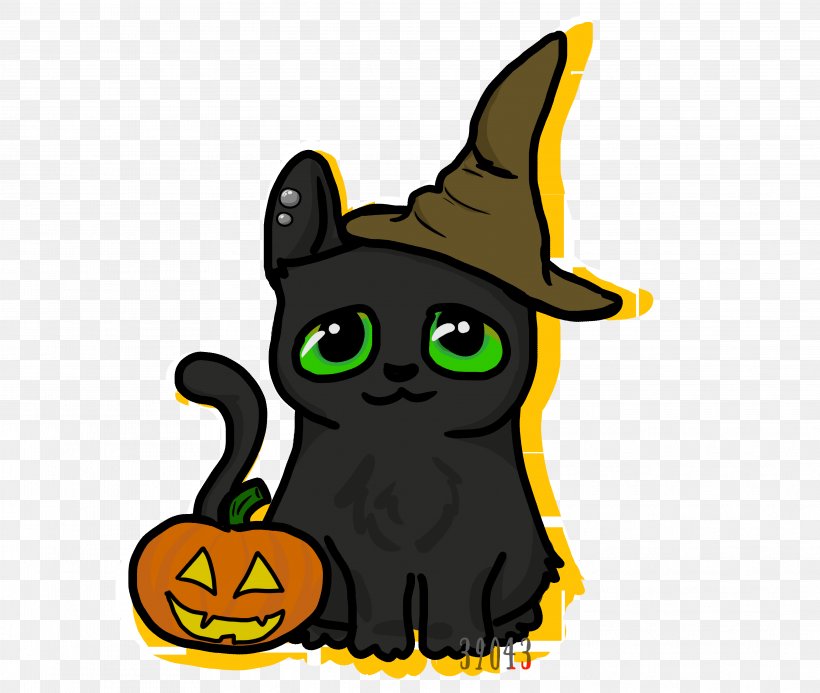 Black Cat Halloween Kitten Image, PNG, 3954x3345px, Black Cat, Black, Carnivoran, Cartoon, Cat Download Free