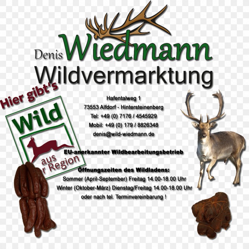 Reindeer Antler Denis Wiedmann Wildvermarktung Font Tree, PNG, 1000x1000px, Reindeer, Antler, Deer, Organism, Text Messaging Download Free