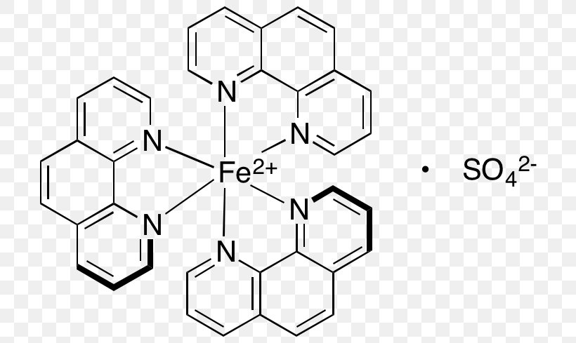 Ferroin Phenanthroline Chemistry Iron(II) Sulfate, PNG, 724x489px, Ferroin, Area, Black And White, Chemical Compound, Chemical Substance Download Free