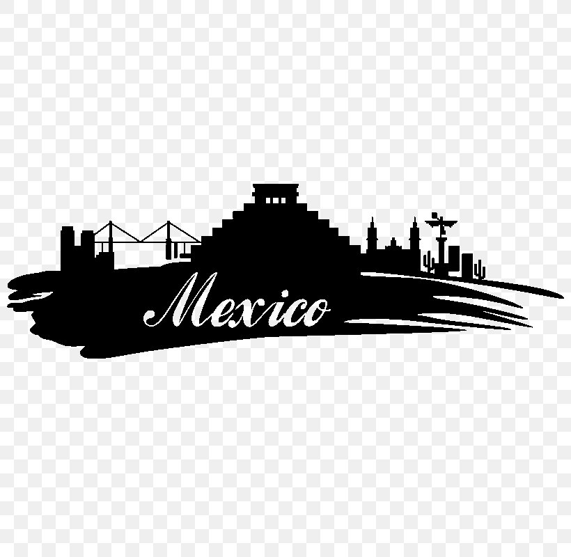 Mexico City Wall Decal Sticker, PNG, 800x800px, Mexico City, Black, Black And White, Brand, Decal Download Free
