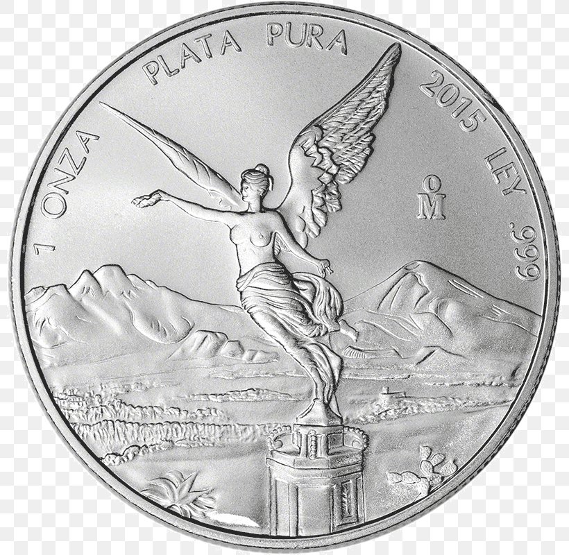 Libertad Silver Coin Silver Coin Bullion Coin, PNG, 800x800px, Libertad, Black And White, Bullion, Bullion Coin, Coin Download Free