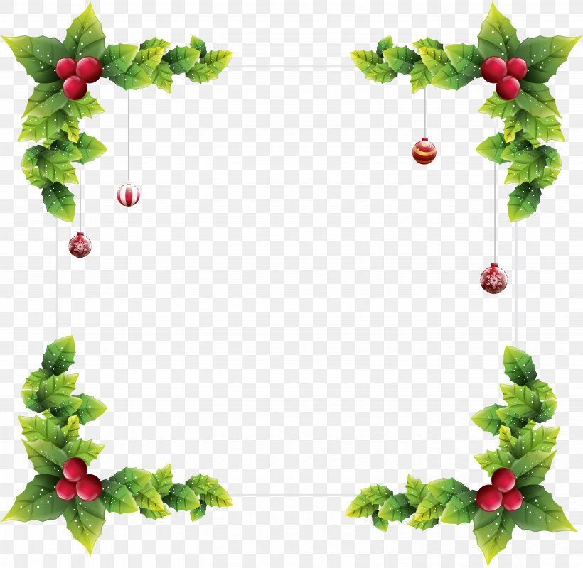 Christmas Ornament Picture Frames Clip Art, PNG, 5708x5574px, Christmas, Aquifoliaceae, Aquifoliales, Branch, Christmas And Holiday Season Download Free