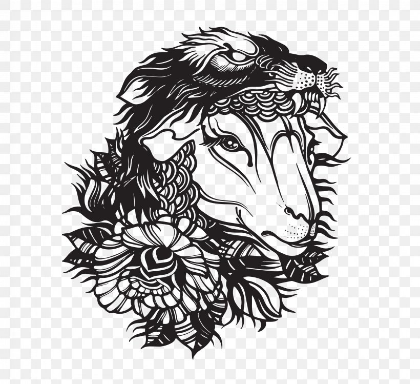Wolf In Sheep's Clothing Wolf In Sheep's Clothing Vector Graphics Illustration, PNG, 3232x2956px, Wolf, Art, Artwork, Blackandwhite, Drawing Download Free