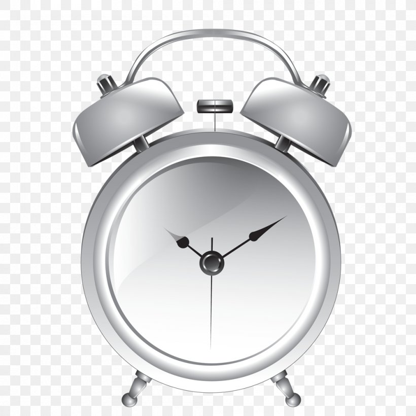 Alarm Clock Table Silver, PNG, 1000x1000px, Alarm Clock, Clock, Gratis, Home Accessories, Silver Download Free