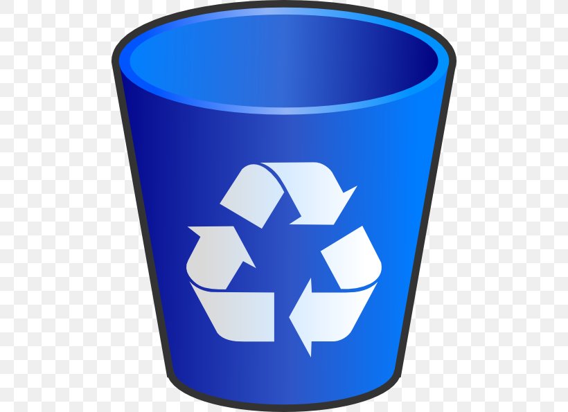 Rubbish Bins & Waste Paper Baskets Recycling Bin, PNG, 498x595px, Paper, Blue, Cobalt Blue, Decal, Drinkware Download Free