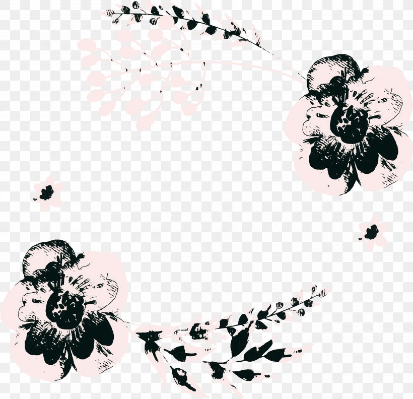 Black-and-white Plant Flower Blossom Clip Art, PNG, 2717x2626px, Blackandwhite, Blossom, Flower, Plant Download Free