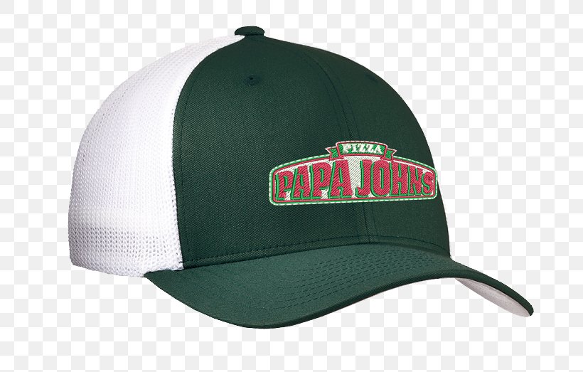 Baseball Cap Pizza Papa John's Hat, PNG, 750x523px, Baseball Cap, Brand, Cap, Clothing, Green Download Free