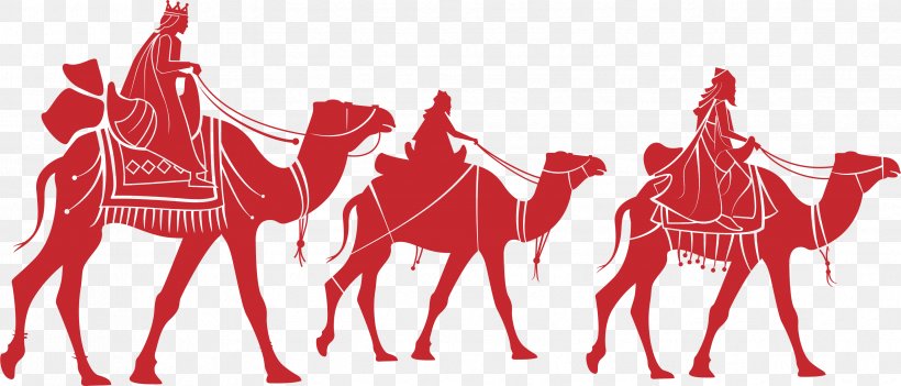 Epiphany Rosca De Reyes Euclidean Vector, PNG, 3357x1437px, Biblical Magi, Brand, Camel, Camel Like Mammal, Christmas Download Free