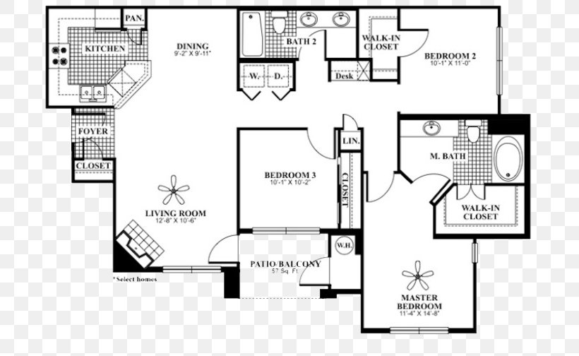 Granite Point Apartment Homes Floor Plan House Renting, PNG, 700x504px, Floor Plan, Apartment, Apartment Ratings, Area, Bedroom Download Free