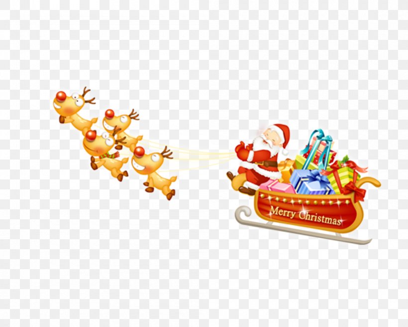 Santa Claus Reindeer Gift Christmas, PNG, 1000x800px, Santa Claus, Balloon, Cartoon, Christmas, Christmas Ornament Download Free