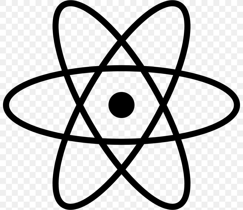 Atomic Nucleus Clip Art, PNG, 800x708px, Atom, Area, Atomic Nucleus, Black, Black And White Download Free