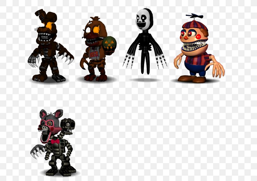 Five Nights At Freddy's 4 FNaF World Five Nights At Freddy's 2 Halloween, PNG, 671x577px, Fnaf World, Action Figure, Action Toy Figures, Android, Animatronics Download Free