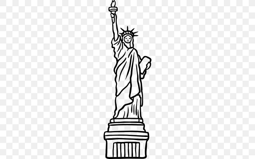 Statue Of Liberty Clip Art, PNG, 512x512px, Statue Of Liberty, Art, Artwork, Black And White, Fictional Character Download Free