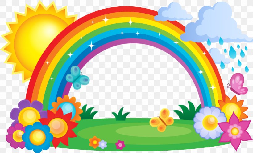 Rainbow Cloud Clip Art, PNG, 821x498px, Rainbow, Cloud, Color, Rain, Royaltyfree Download Free