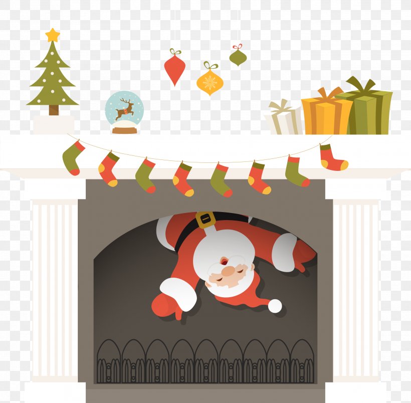Santa Claus Fireplace Christmas, PNG, 3313x3252px, Santa Claus, Art, Chimney, Christmas, Christmas Card Download Free