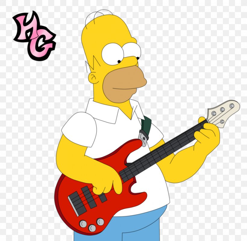 Homer Simpson Lisa Simpson Bart Simpson Bass Guitar, PNG, 904x883px, Watercolor, Cartoon, Flower, Frame, Heart Download Free