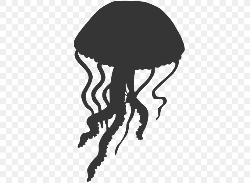 Jellyfish Silhouette Clip Art, PNG, 600x600px, Jellyfish, Animal, Black, Black And White, Deep Sea Creature Download Free
