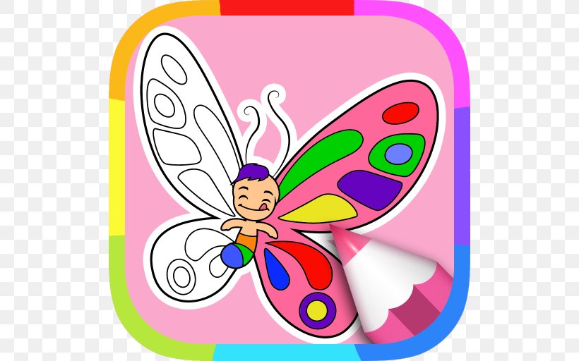 Coloring Book Mobile App Butterfly Drawing Dinosaur Coloring Pages, PNG, 512x512px, Coloring Book, Android, App Store, Appadvicecom, Artwork Download Free