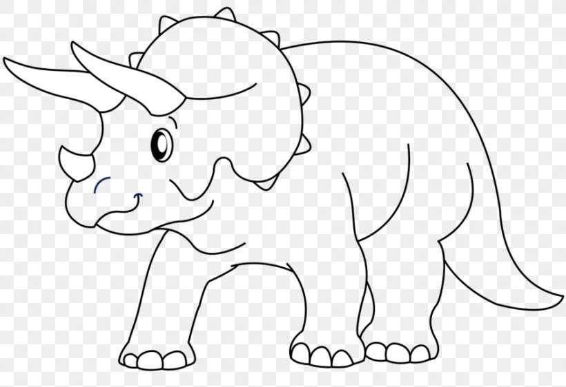 Triceratops Tyrannosaurus Dinosaur Line Art Drawing, PNG, 900x617px, Triceratops, African Elephant, Animal Figure, Area, Art Download Free