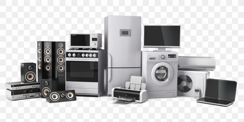 Home Appliance Electricity Refrigerator Major Appliance Washing Machines, PNG, 2000x1000px, Home Appliance, Air Conditioning, Computer Speaker, Electricity, Electronics Download Free