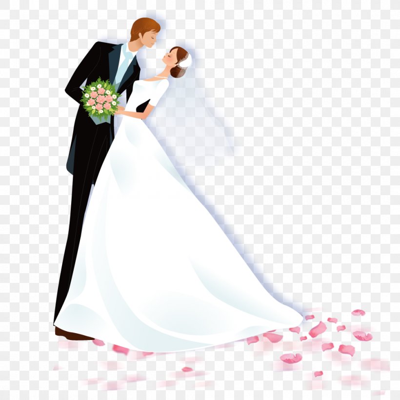 Wedding Marriage Illustration, PNG, 1000x1000px, Watercolor, Cartoon, Flower, Frame, Heart Download Free