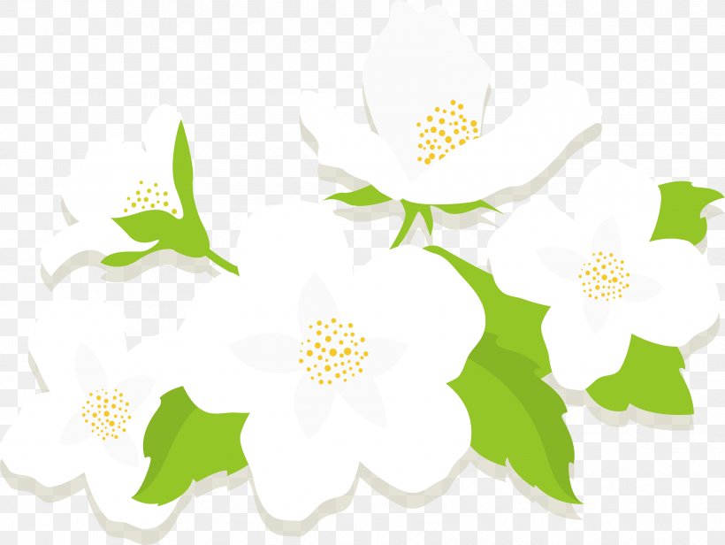 Jasmine Flower Euclidean Vector, PNG, 3356x2523px, Jasmine, Branch, Fleur Blanche, Flora, Floral Design Download Free