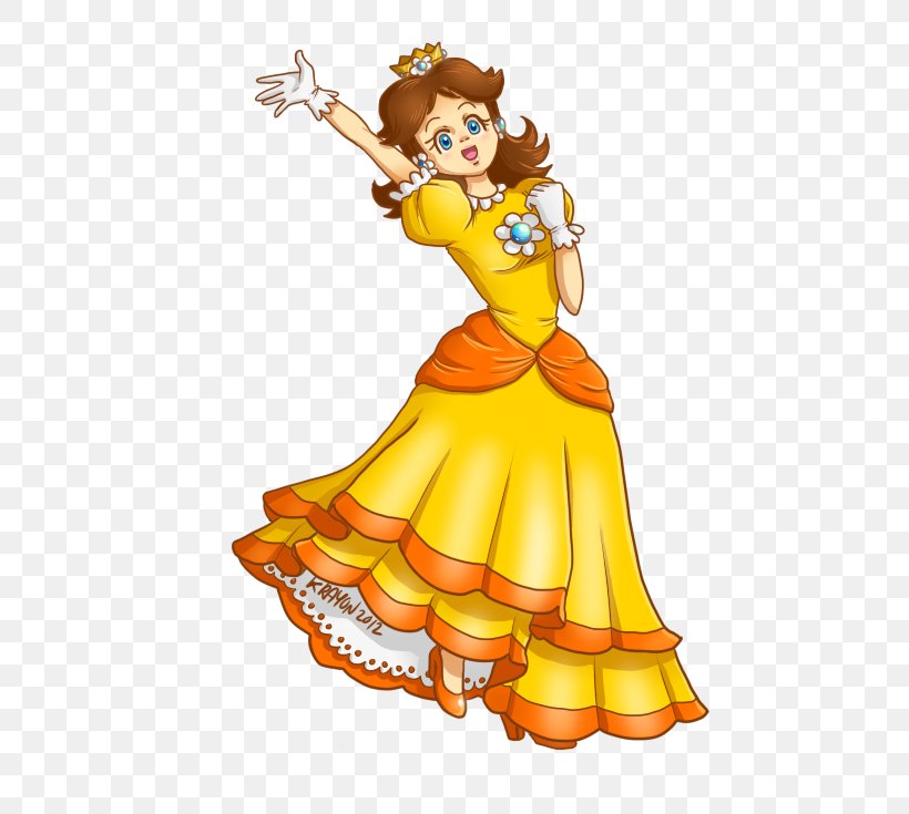 Princess Daisy Princess Peach Mario Bros. Super Mario Land, PNG, 513x735px, Watercolor, Cartoon, Flower, Frame, Heart Download Free