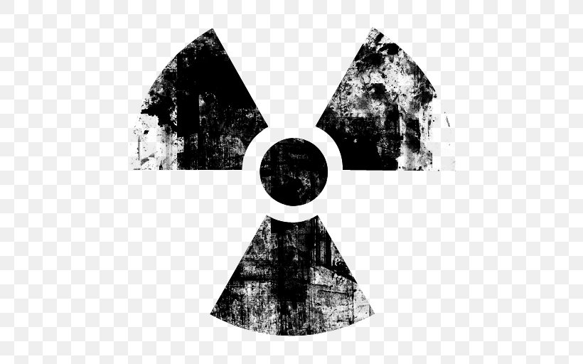 Black And White Radioactive Decay Logo Symbol Royalty-free, PNG, 512x512px, Black And White, Death, Idea, Logo, Monochrome Download Free
