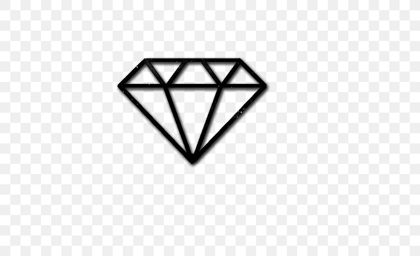 Diamond Gemstone Brilliant Icon, PNG, 500x500px, Diamond, Area, Black, Black And White, Brand Download Free