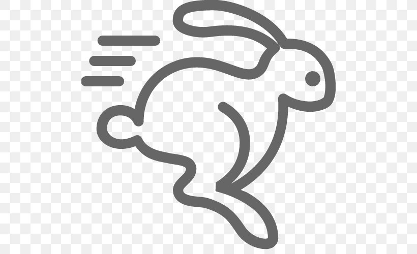 Domestic Rabbit Running Animal, PNG, 500x500px, Rabbit, Animal, Animal Track, Black And White, Domestic Rabbit Download Free