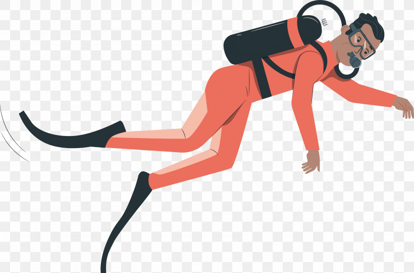 Diving, PNG, 3539x2341px, Diving, Angle, Character, Line, Orange Sa Download Free