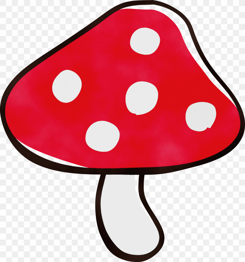 Red Mushroom, PNG, 2810x3000px, Mushroom, Cartoon Mushroom, Cute, Paint, Red Download Free