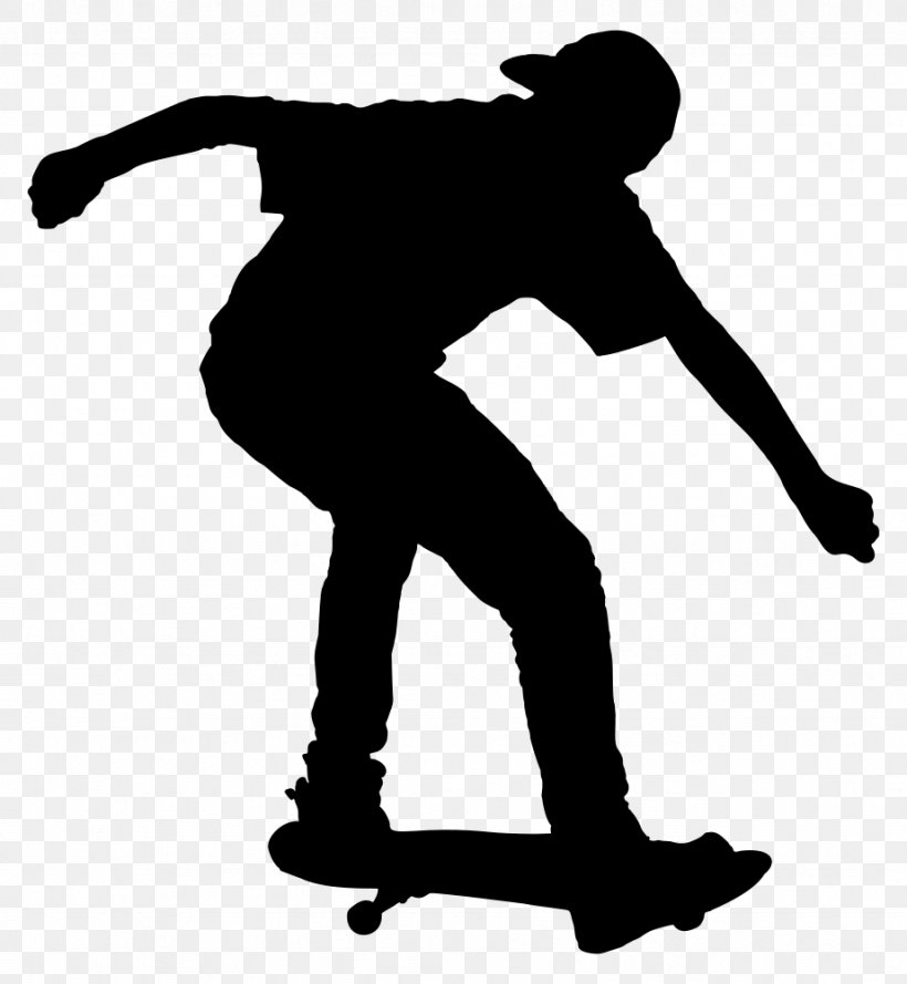 Skateboarding Trick Silhouette Clip Art, PNG, 922x1000px, Skateboarding, Black, Black And White, Footwear, Human Behavior Download Free
