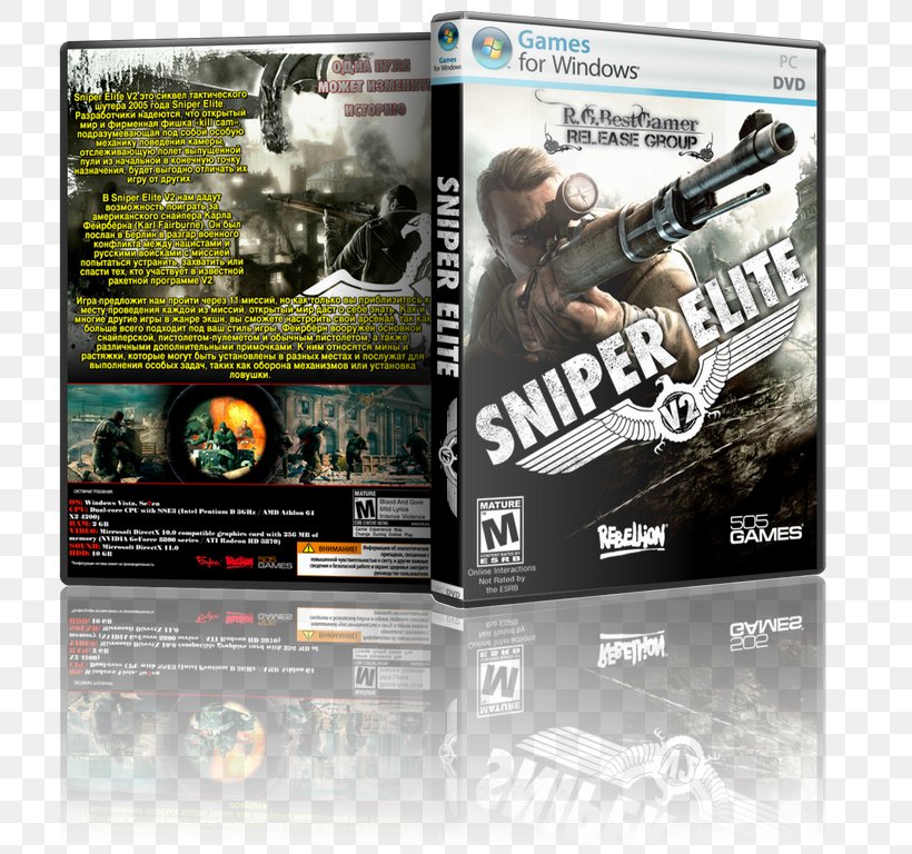 Sniper Elite V2 Xbox 360 Sniper Elite III PlayStation 3, PNG, 768x768px, 505 Games, Sniper Elite V2, Action Game, Advertising, Brand Download Free