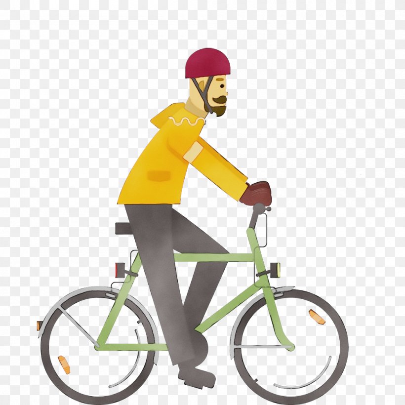 Cycling Bicycle Vehicle Yellow Bicycle Accessory, PNG, 1000x1000px, Watercolor, Bicycle, Bicycle Accessory, Bicycle Frame, Bicycle Part Download Free