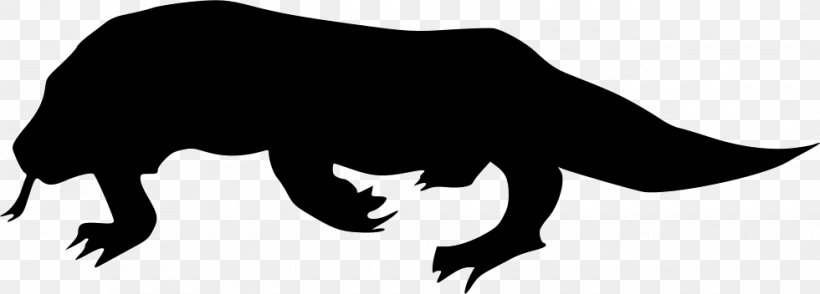 Komodo Dragon Canidae Clip Art, PNG, 980x352px, Komodo Dragon, Black, Black And White, Bmp File Format, Canidae Download Free