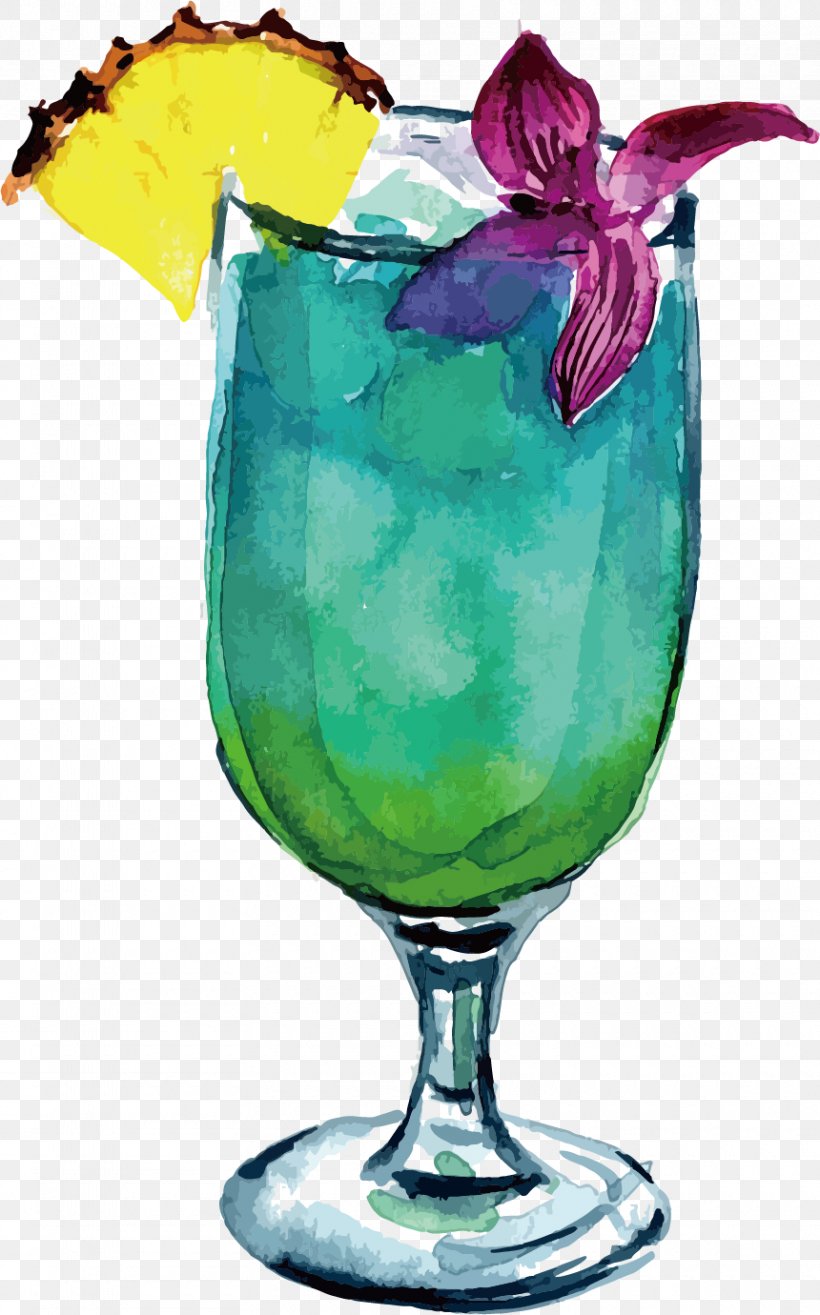 Watercolor Painting Drawing Drink Clip Art, PNG, 860x1380px, Watercolor Painting, Artworks, Blue Hawaii, Blue Lagoon, Cartoon Download Free